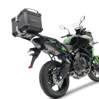 GPR TECH compatible with  Kawasaki Versys 650 2021/2022 e5 GPR TECH Top case in aluminum, black color with specific plate included Capacity 45 LT.