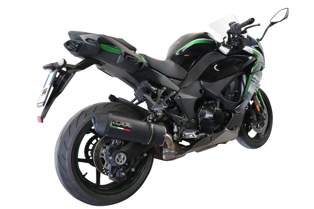 Exhaust compatible with Kawasaki Ninja 1000 Sx 2020-2020, Furore Evo4 Nero, Slip-on exhaust including removable db killer and link pipe, EPA-compliant 