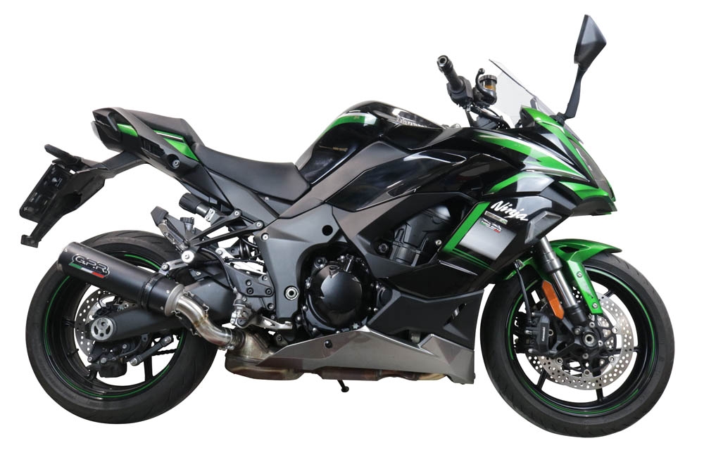 Exhaust compatible with Kawasaki Ninja 1000 Sx 2020-2020, M3 Black Titanium, Slip-on exhaust including removable db killer and link pipe, EPA-compliant 