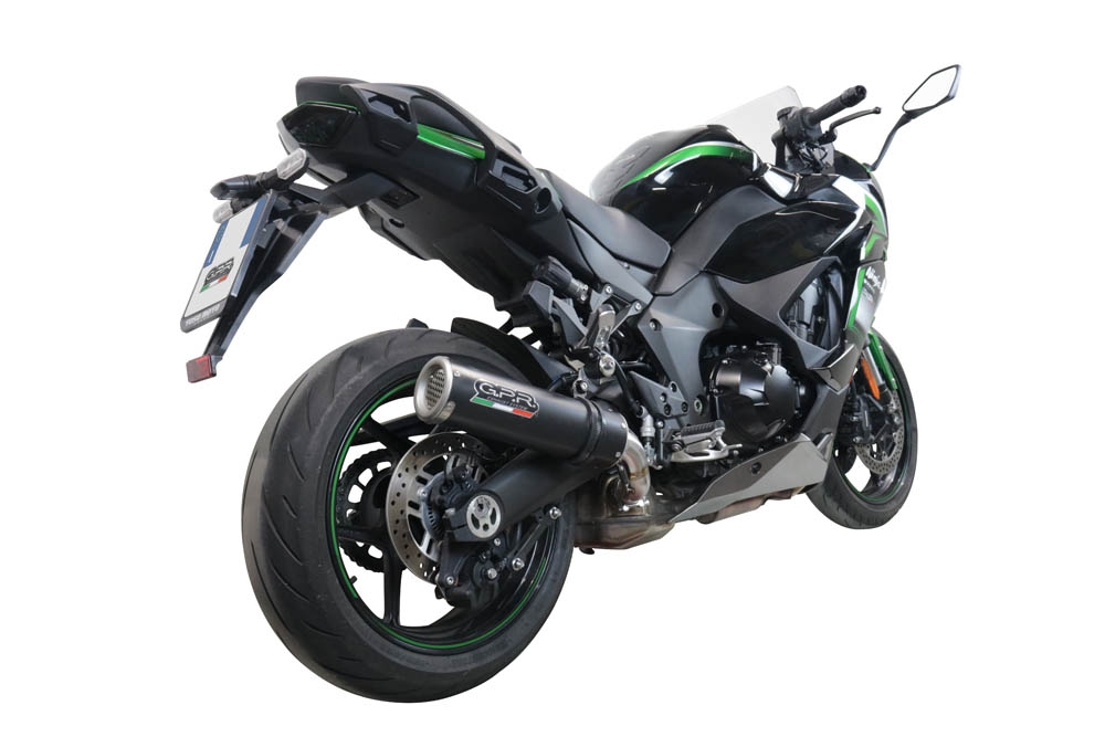 Exhaust compatible with Kawasaki Ninja 1000 Sx 2020-2020, M3 Black Titanium, Slip-on exhaust including removable db killer and link pipe, EPA-compliant 