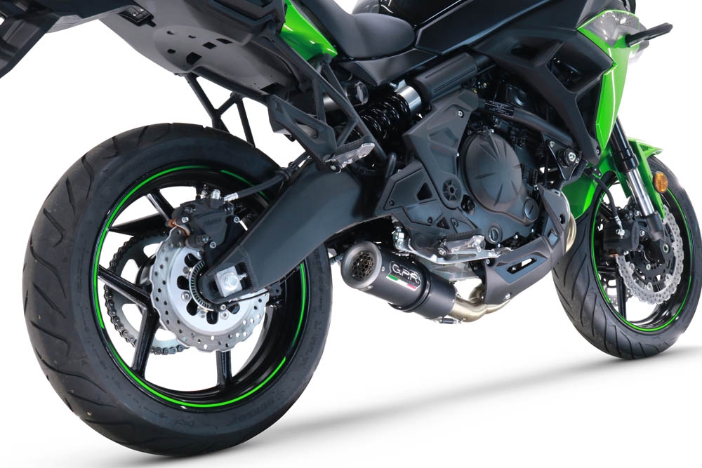 GPR exhaust compatible with Kawasaki Versys 650 2021-2022, M3 Black Titanium, Racing full system exhaust, including removable db killer/spark arrestor 
