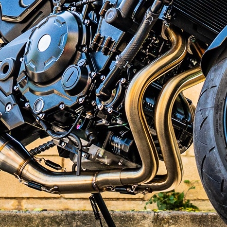 Exhaust compatible with Kawasaki Z650RS 2021-2023, M3 Black Titanium, Full system exhaust, including removable db killer 