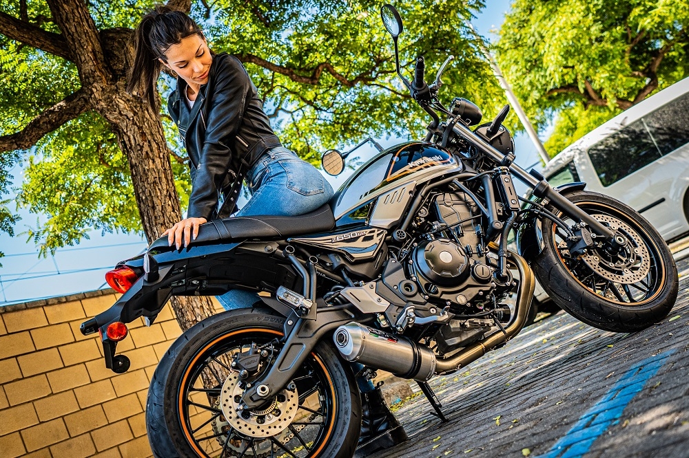Exhaust compatible with Kawasaki Z650RS 2021-2023, Satinox, Full system exhaust, including removable db killer 