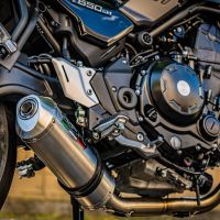 Exhaust compatible with Kawasaki Z650RS 2021-2023, Satinox, Full system exhaust, including removable db killer 