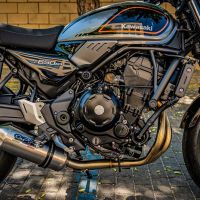 Exhaust compatible with Kawasaki Z650RS 2021-2023, Satinox, Full system exhaust, including removable db killer 