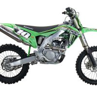 Exhaust compatible with Kawasaki KX250X 2021-2022, Pentacross FULL Titanium, Slip-on exhaust, including link pipe and removable db killer spark/arrestor 