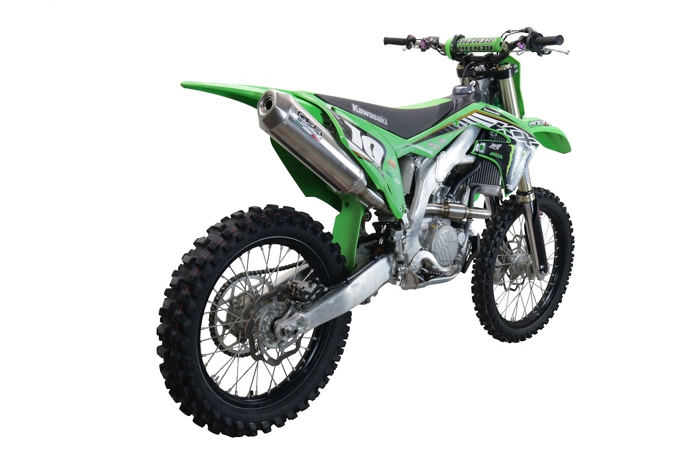 Exhaust compatible with Kawasaki KX250X 2021-2022, Pentacross FULL Titanium, Slip-on exhaust, including link pipe and removable db killer spark/arrestor 