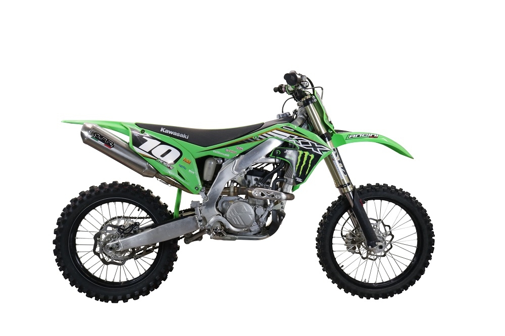 Exhaust compatible with Kawasaki KX250F 2021-2023, Pentacross Inox, Slip-on exhaust, including link pipe and removable db killer spark/arrestor 
