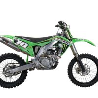 Exhaust compatible with Kawasaki KX250F 2021-2023, Pentacross Inox, Slip-on exhaust, including link pipe and removable db killer spark/arrestor 