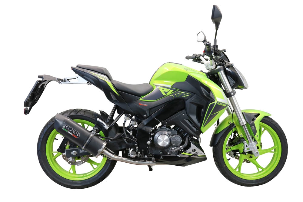 Exhaust compatible with Keeway Rkf 125 2021-2023, Furore Nero, Full system exhaust, including removable db killer 