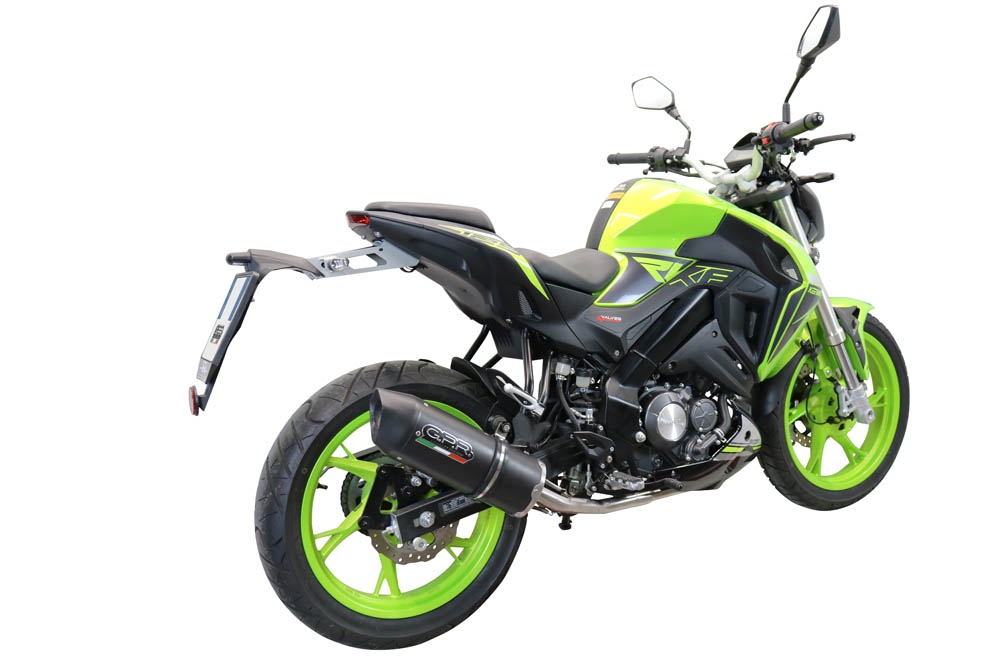 Exhaust compatible with Keeway Rkf 125 2021-2023, Furore Nero, Full system exhaust, including removable db killer 