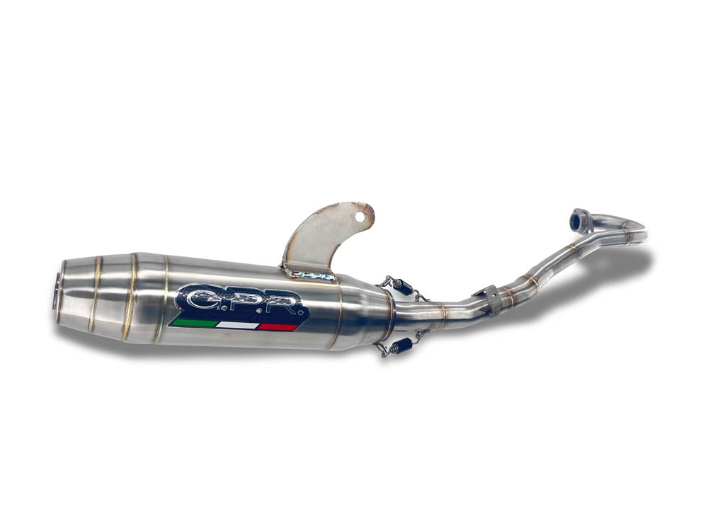 Exhaust compatible with Kawasaki KLX140R L 2022-2025, Deeptone Inox, Full system exhaust, including removable db killer/spark arrestor 