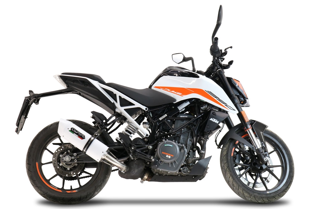 Exhaust compatible with Ktm 125 Duke 2021-2023, Albus Evo4, Slip-on exhaust including removable db killer and link pipe, EPA-compliant 