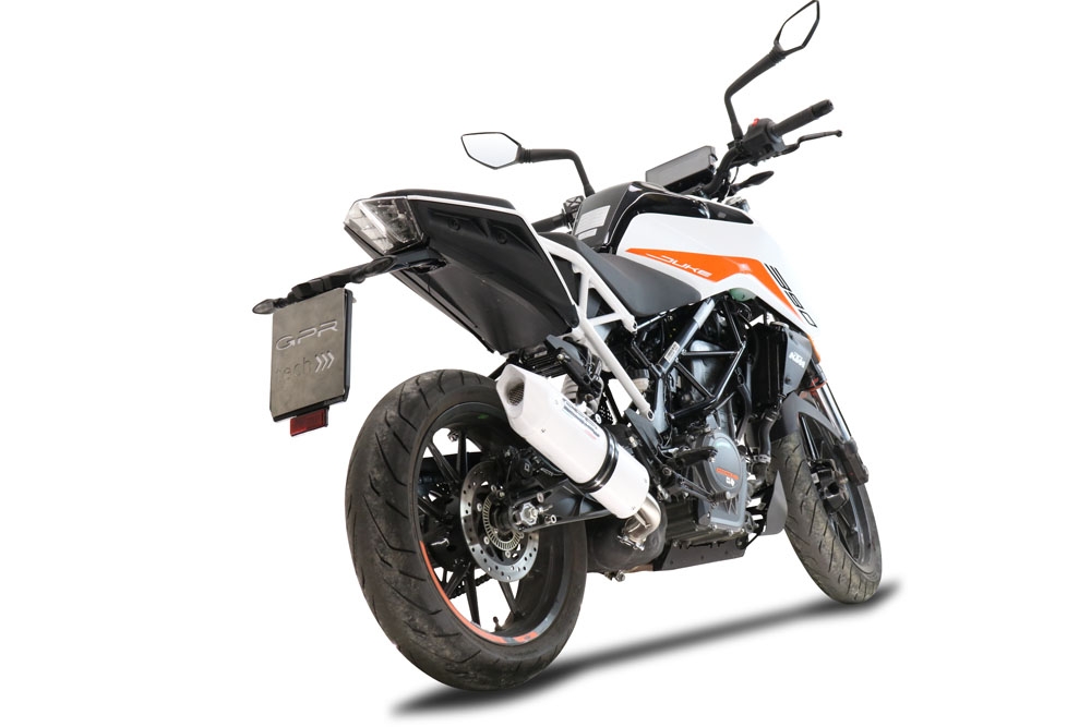 Exhaust compatible with Ktm 125 Duke 2021-2023, Albus Evo4, Slip-on exhaust including removable db killer and link pipe, EPA-compliant 