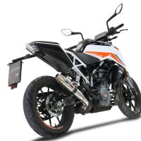 Exhaust compatible with Ktm 125 Duke 2021-2023, Deeptone Inox, Slip-on exhaust including removable db killer and link pipe, EPA-compliant 