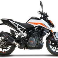 Exhaust compatible with Ktm 125 Duke 2021-2023, Furore Evo4 Nero, Slip-on exhaust including removable db killer and link pipe, EPA-compliant 