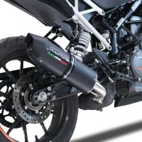 Exhaust compatible with Ktm 125 Duke 2021-2023, Furore Evo4 Nero, Slip-on exhaust including removable db killer and link pipe, EPA-compliant 