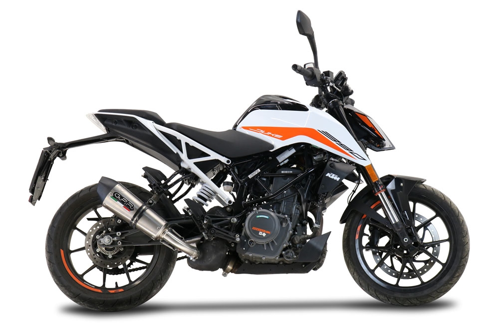 GPR exhaust compatible with  Ktm 390 DUKE 2021-2024, New Grand Prix Evo Titanium, Slip-on exhaust including removable db killer and link pipe, EPA-compliant 