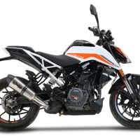 GPR exhaust compatible with  Ktm 390 DUKE 2021-2024, New Grand Prix Evo Titanium, Slip-on exhaust including removable db killer and link pipe, EPA-compliant 