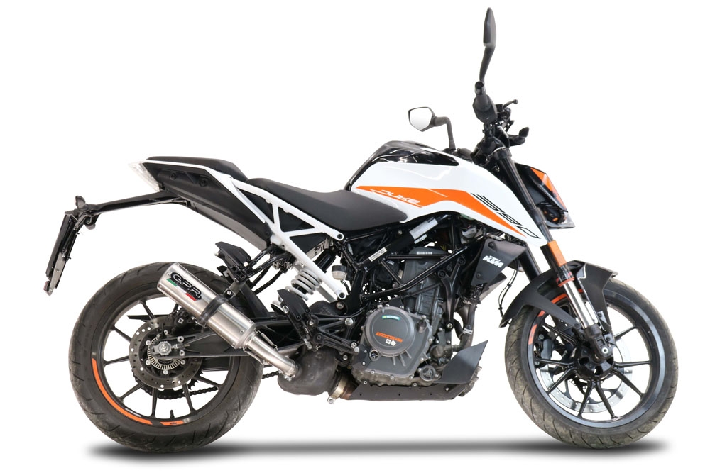 Exhaust compatible with Ktm 390 DUKE 2021-2024, M3 Inox , Slip-on exhaust including removable db killer and link pipe, EPA-compliant 