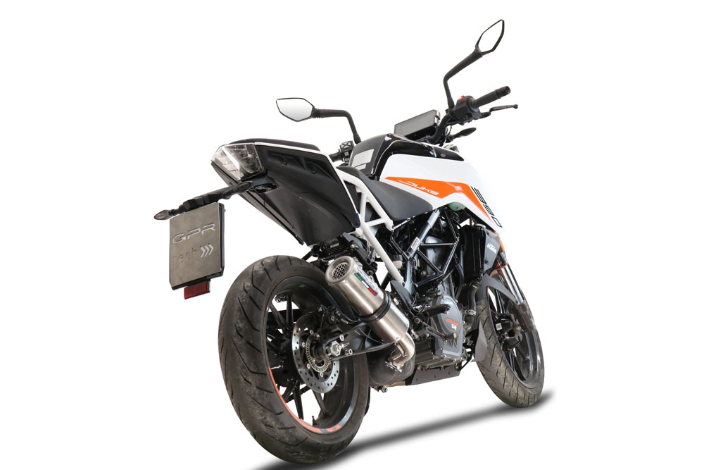 Exhaust compatible with Ktm 390 DUKE 2021-2024, M3 Inox , Slip-on exhaust including removable db killer and link pipe, EPA-compliant 
