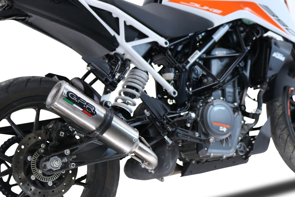 Exhaust compatible with Ktm 390 DUKE 2021-2024, M3 Inox , Slip-on exhaust including removable db killer and link pipe, EPA-compliant 