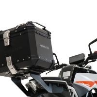 Top case GPR TECH compatible with  Ktm Duke 390 2021/2023 e5 GPR TECH Top case in aluminum, black color including, roof rack and specific plate Capacity 26 LT.