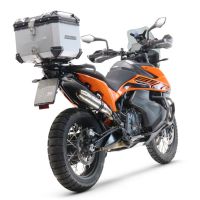 Top case GPR TECH compatible with  Ktm Adventure 890 - 890 R Rally 2020/2024 e5 GPR TECH Top case in aluminum, silver color with specific plate included Capacity 55 LT.