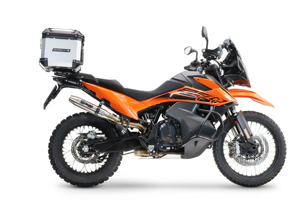 Top case GPR TECH compatible with  Ktm Adventure 890 - 890 R Rally 2020/2024 e5 GPR TECH Top case in aluminum, silver color with specific plate included Capacity 55 LT.
