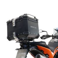 Top case GPR TECH compatible with  Ktm Adventure 790 2018/2020 e4 GPR TECH Top case in aluminum, black color with specific plate included Capacity 35 LT.