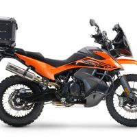 Top case GPR TECH compatible with  Ktm Adventure 890 L 2021/2024 e5 GPR TECH Top case in aluminum, black color with specific plate included Capacity 55 LT.