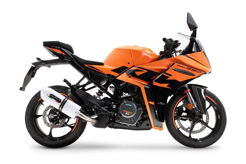 Exhaust compatible with Ktm RC 390 2022-2024, Albus Evo4, Slip-on exhaust including removable db killer and link pipe, EPA-compliant 