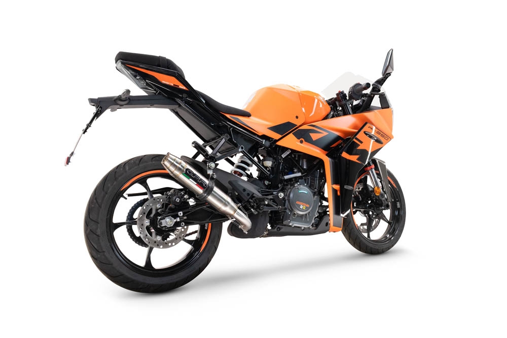Exhaust compatible with Ktm RC 390 2022-2024, Deeptone Inox, Slip-on exhaust including removable db killer and link pipe 