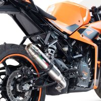 Exhaust compatible with Ktm RC 390 2022-2024, Deeptone Inox, Slip-on exhaust including removable db killer and link pipe 