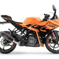 Exhaust compatible with Ktm RC 390 2022-2024, Furore Nero, Slip-on exhaust including removable db killer and link pipe 