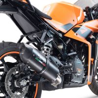 Exhaust compatible with Ktm RC 390 2022-2024, Furore Nero, Slip-on exhaust including removable db killer and link pipe 