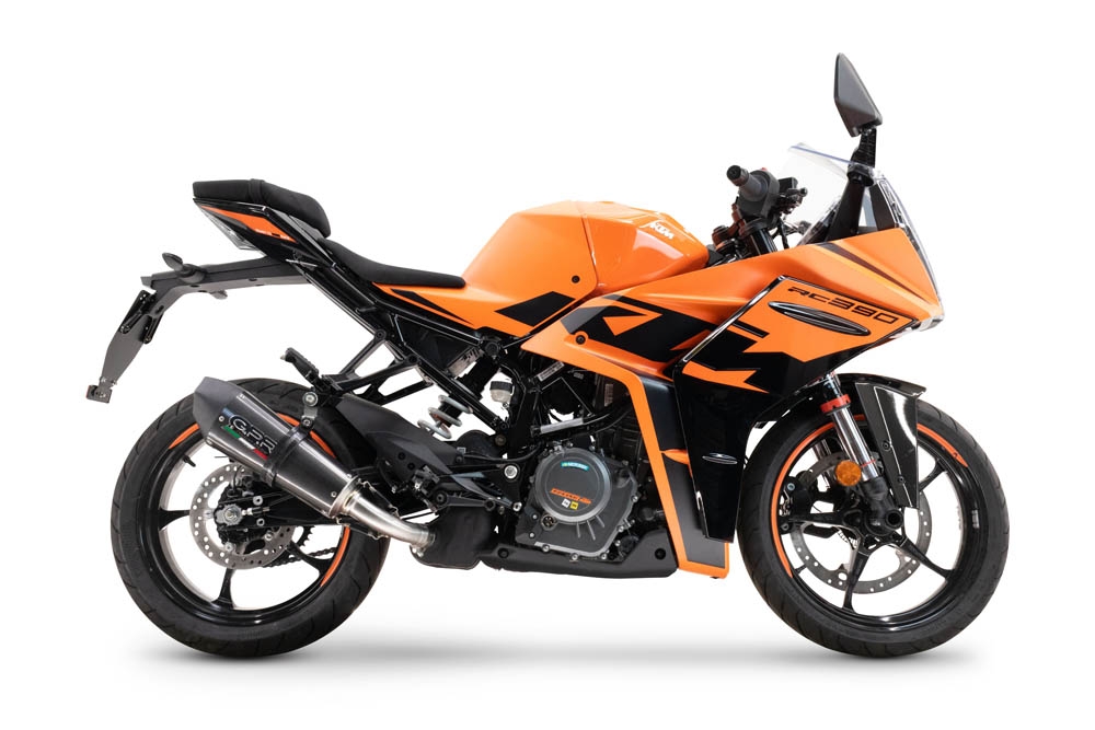 GPR exhaust compatible with  Ktm RC 390 2022-2024, New Grand Prix Evo Titanium, Slip-on exhaust including removable db killer and link pipe, EPA-compliant 