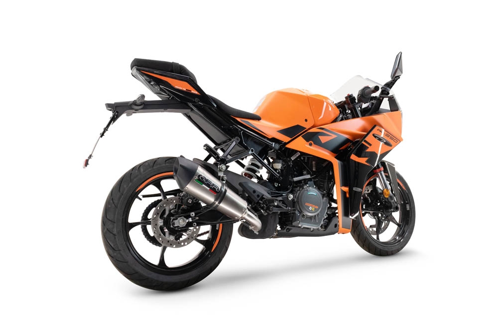 Exhaust compatible with Ktm RC 390 2022-2024, M3 Inox , Slip-on exhaust including removable db killer and link pipe, EPA-compliant 