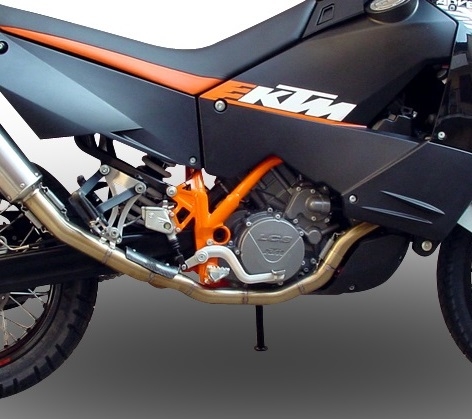 Exhaust compatible with Ktm 990 Adventure - S 2006-2014, Dual Poppy, Full system exhaust, including removable db killer 