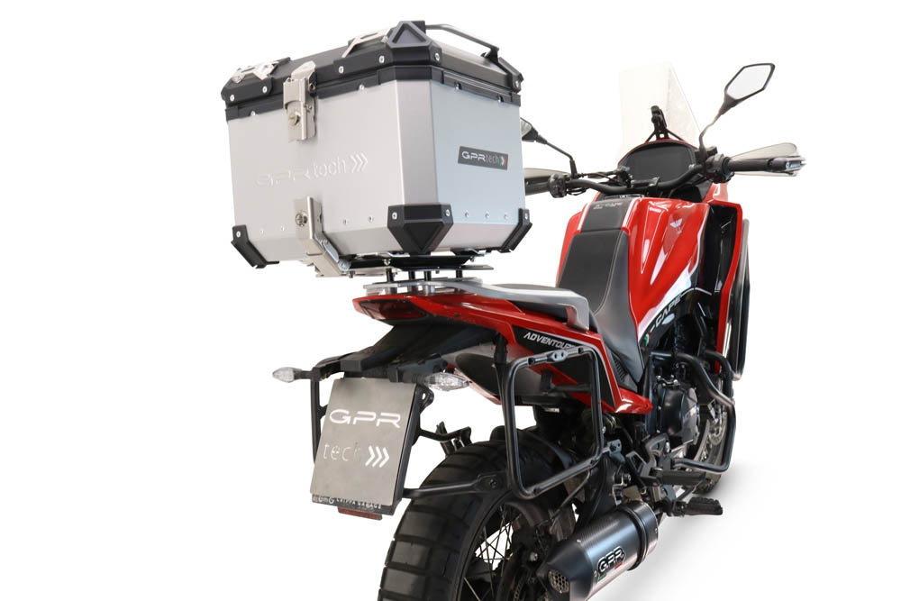 GPR TECH compatible with  Moto Morini X-CAPE 650 2021/2024 e5 GPR TECH Top case in aluminum, silver color with specific plate included Capacity 45 LT.