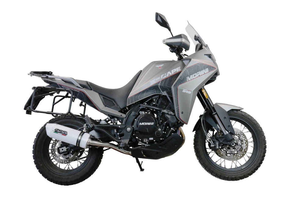 Exhaust compatible with Moto Morini X-CAPE 650 2021-2024, Albus Ceramic, Mid-Full system exhaust including removable db killer 