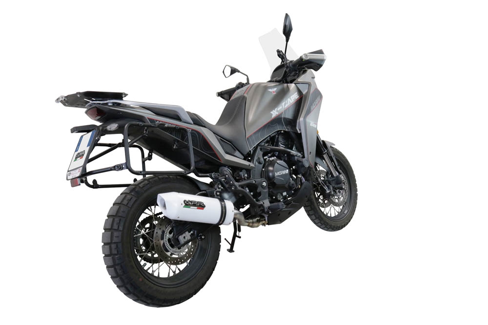 Exhaust compatible with Moto Morini X-CAPE 650 2021-2024, Albus Ceramic, Mid-Full system exhaust including removable db killer 