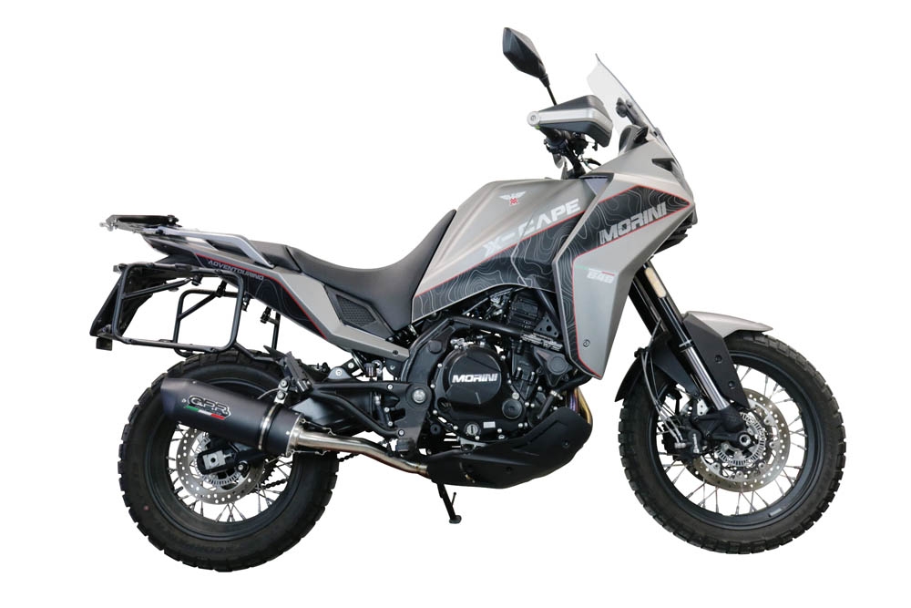 Exhaust compatible with Moto Morini X-CAPE 650 2021-2024, Furore Evo4 Nero, Mid-Full system exhaust including removable db killer 