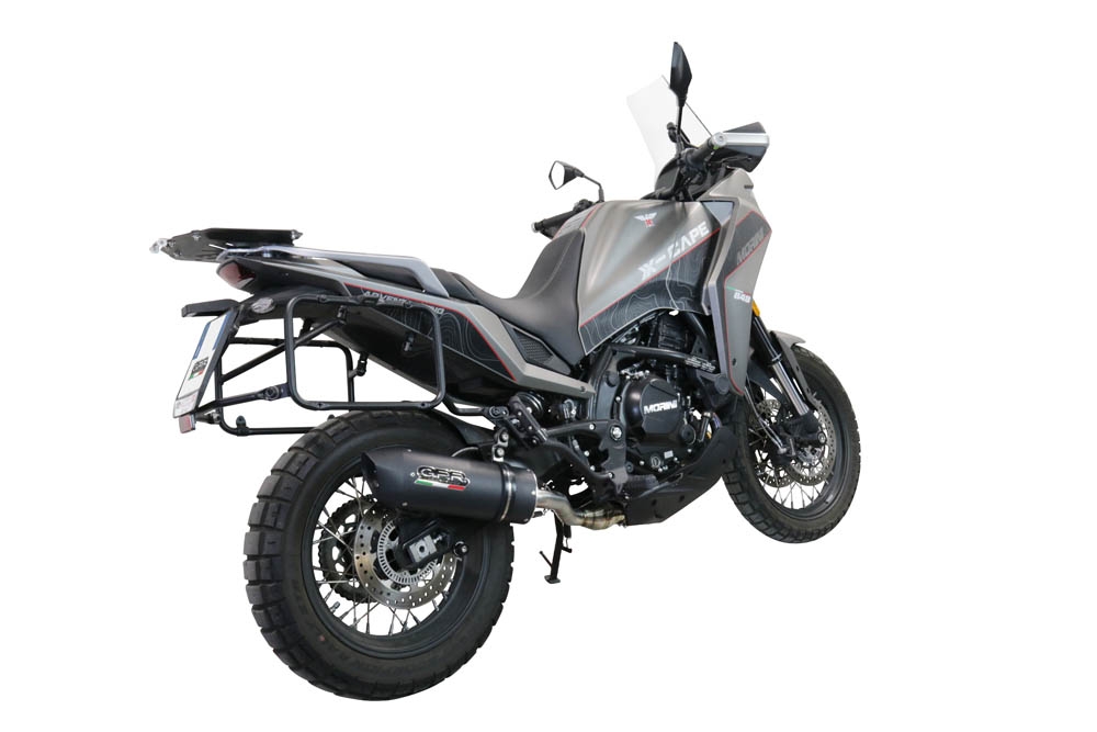 Exhaust compatible with Moto Morini X-CAPE 650 2021-2024, Furore Evo4 Nero, Mid-Full system exhaust including removable db killer 