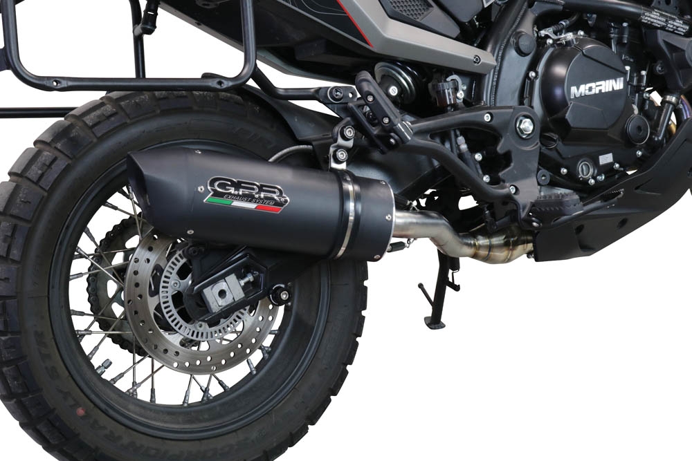 Exhaust compatible with Moto Morini X-CAPE 650 2021-2024, Furore Evo4 Nero, Mid-Full system exhaust including removable db killer 