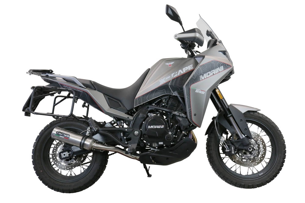Exhaust compatible with Moto Morini X-CAPE 650 2021-2024, M3 Inox , Mid-Full system exhaust including removable db killer 