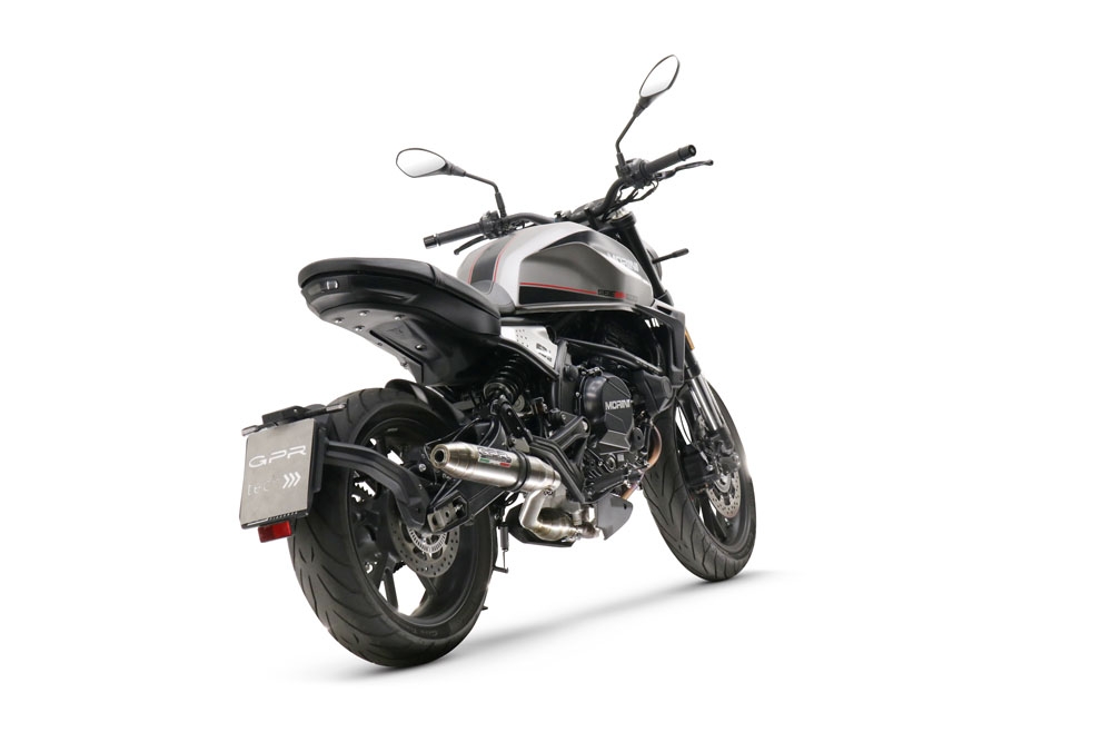 Exhaust compatible with Moto Morini Seiemmezzo Str 2022-2024, Deeptone Inox, Slip-on exhaust including link pipe and removable db killer 