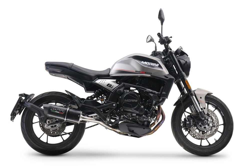 Exhaust compatible with Moto Morini Seiemmezzo Str 2022-2024, Furore Evo4 Nero, Mid-Full system exhaust including removable db killer 