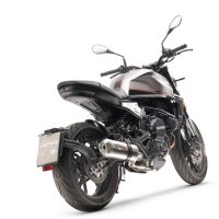 Exhaust compatible with Moto Morini Seiemmezzo Str 2022-2024, Satinox , Slip-on exhaust including link pipe and removable db killer 