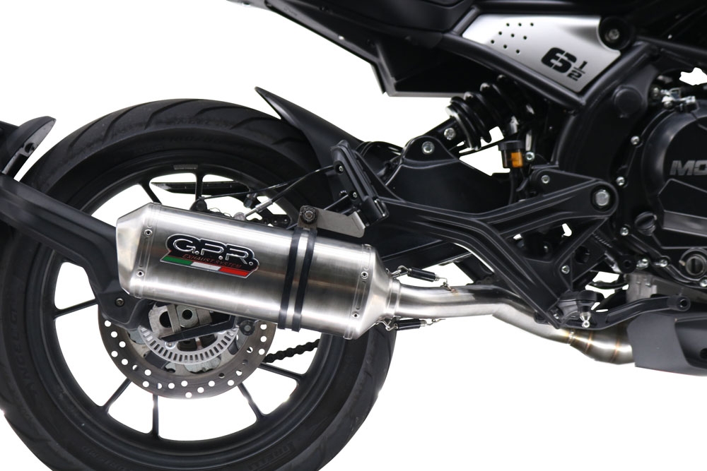 Exhaust compatible with Moto Morini Seiemmezzo Str 2022-2024, Satinox , Slip-on exhaust including link pipe and removable db killer 